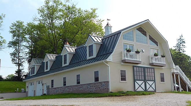 home with structural standing seam metal roof