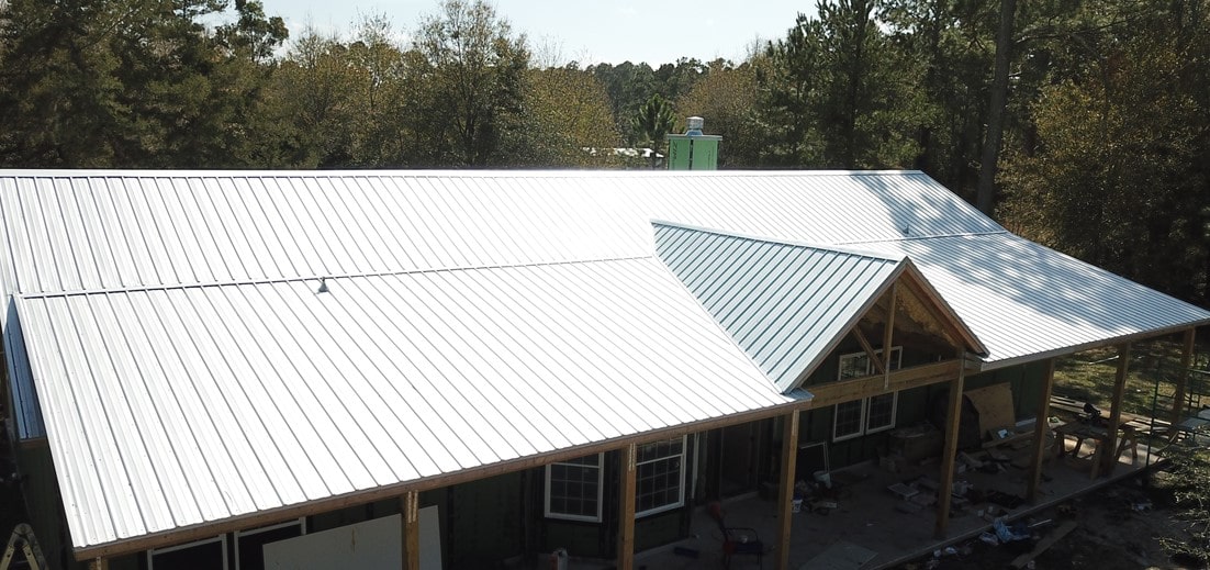 Close-up on Metal Roof Install