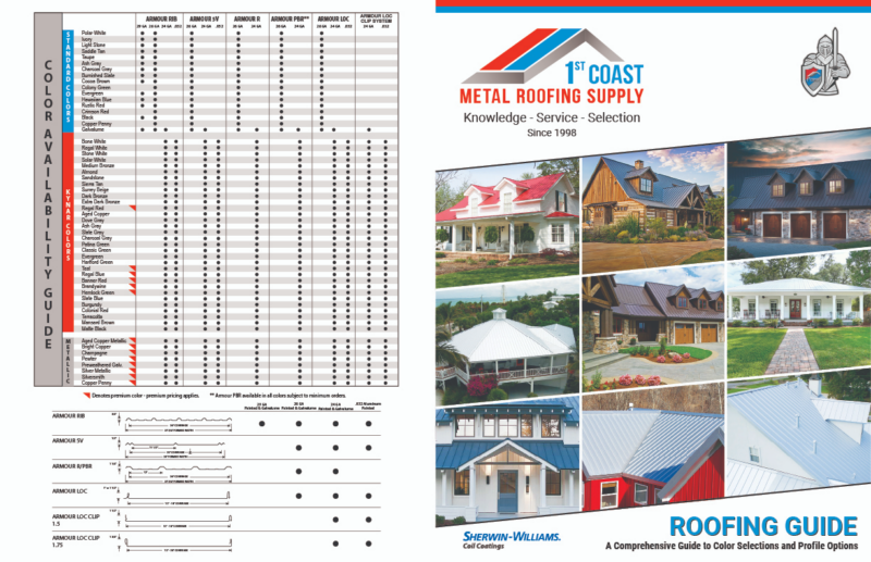 Metal Roofing Color Chart | 1st Coast Metal Roofing Supply